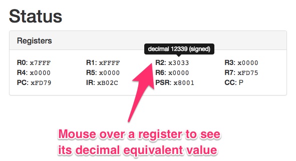 simulator inspect registers